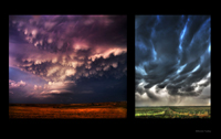 Storm cloud formations and light interplay by storm chaser Warren Faidley